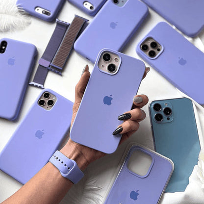 כיסוי סיליקון איכותי לאייפון (סגול לילך) - iPhone Apple Case